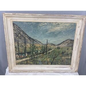 Abraham Palansky Landscape Oil Painting Canvas Signed Framed 29x22.5 Modernism